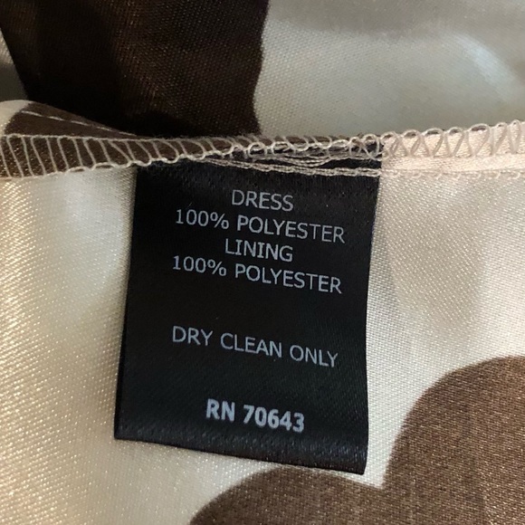 JESSICA HOWARD MISSY Brown/Ivory Floral Polka Dot Cocktail Dress Sz 14 - Picture 4 of 6